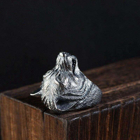 Bague Loup Tête de Loup Argent